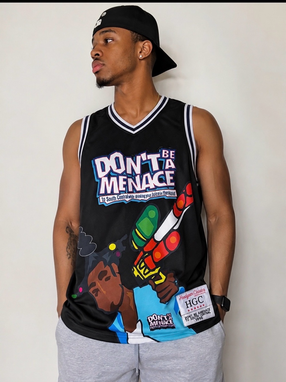 Headgear Classics Don’t Be a Menace Loc Dog #00 Basketball Jersey